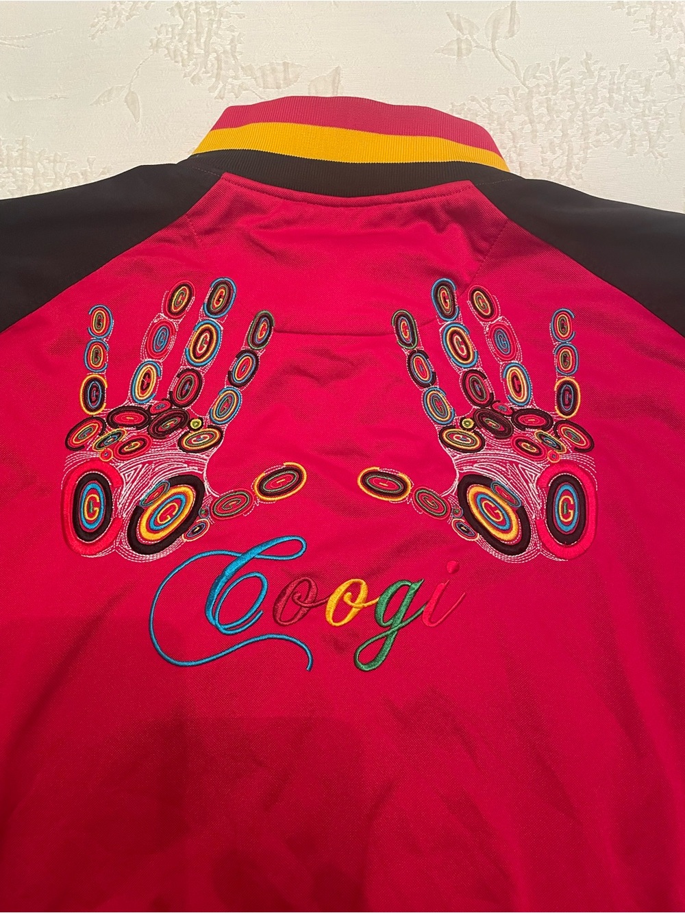 COOGI Red & Black Zip-Detail Jacket Accent
